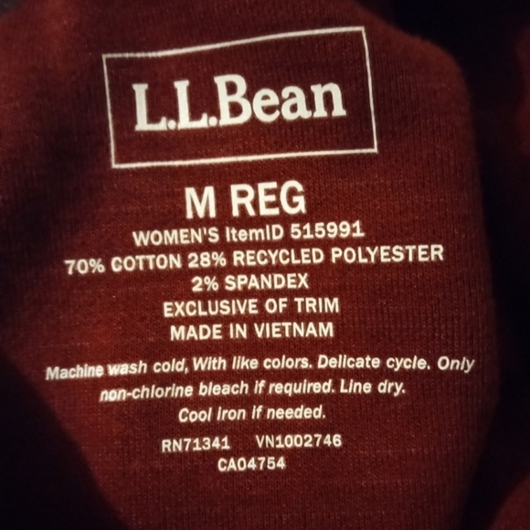 🆕 L.L Bean Women's Explorer Sweatshirt, Funnelneck, Red Wine, Medium, NWT - Picture 6 of 13